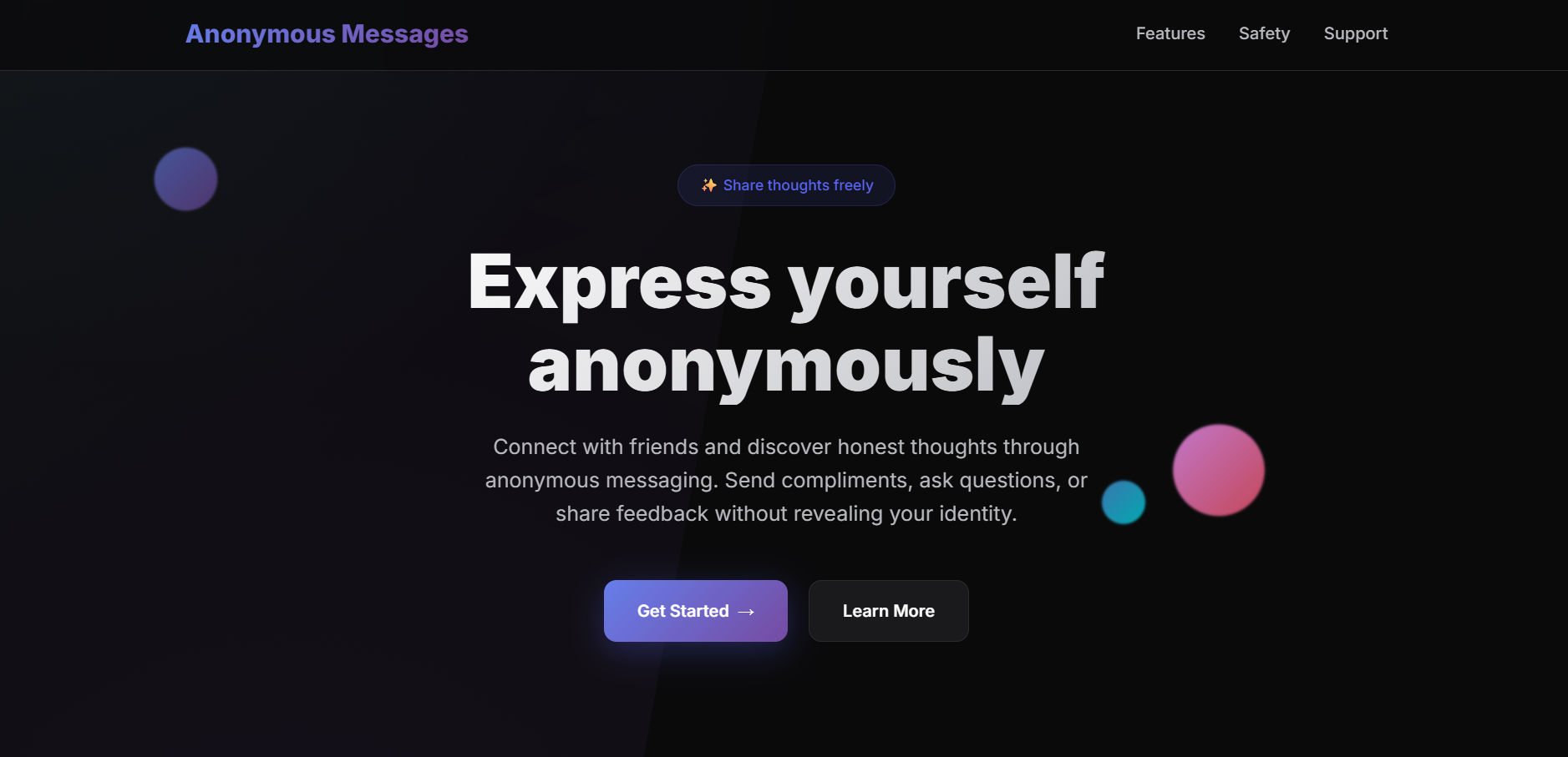 Anonymous Messages Project